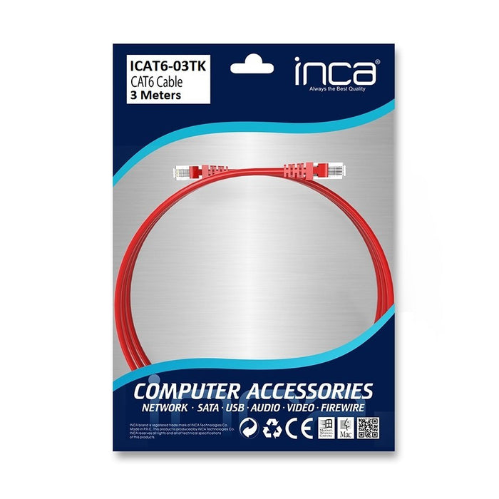 EAN 8697980468283 - Inca CAT6 RJ45 3 m cable de red Rojo U/UTP (UTP) imagen 7