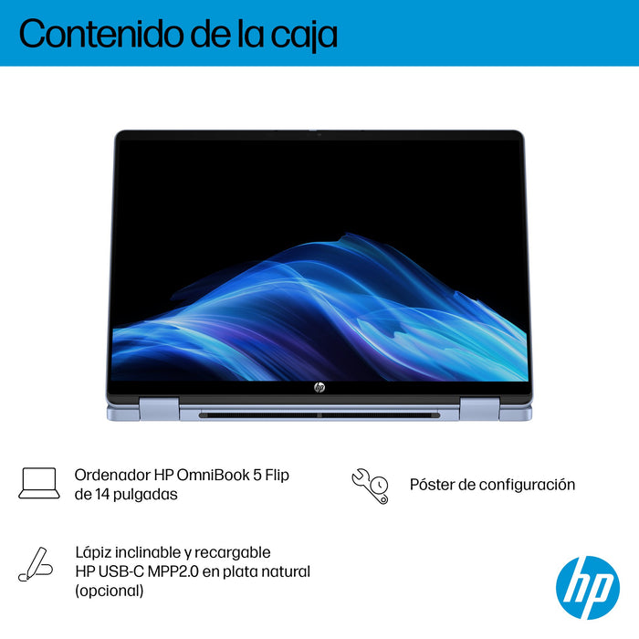 EAN 0199896061711 - HP OmniBook 5 Flip 2-in-1 Laptop 14-fp0054ns Intel Core 5 120U 35,6 cm (14") Pantalla táctil 2K 16 GB LPD imagen 4