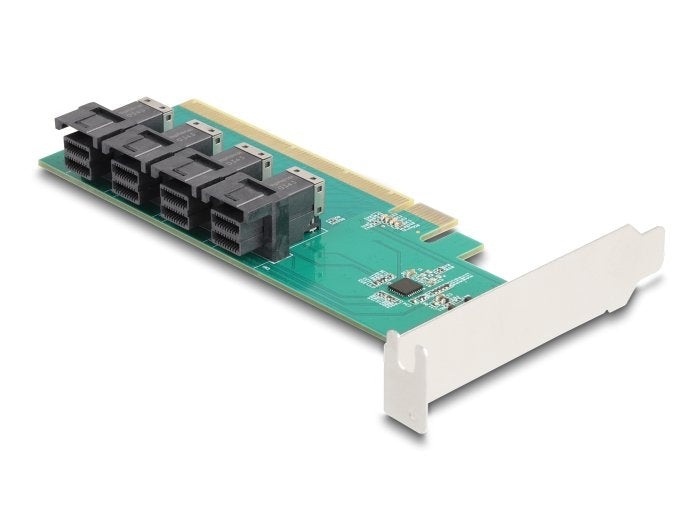 Pci Express X16 Karte Zu 4 X Intern Sff-8643 Nvme - Bifurcation - Low Profile Formfaktor