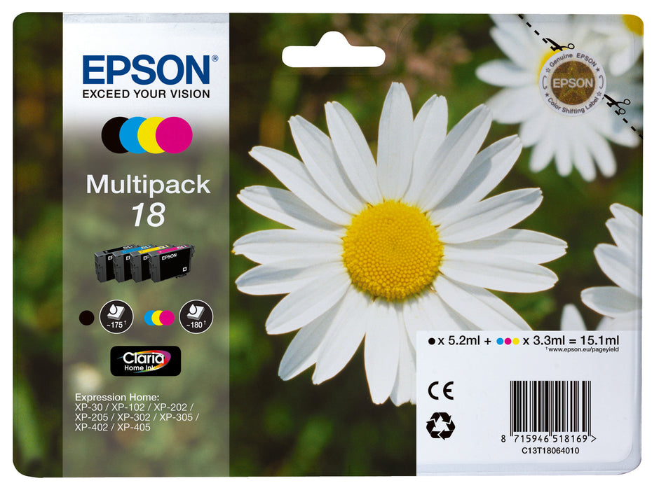 EAN 8715946518169 - Epson Daisy C13T18064010 cartucho de tinta 1 pieza(s) Original Rendimiento estándar Negro, Cian, Magenta, imagen 5