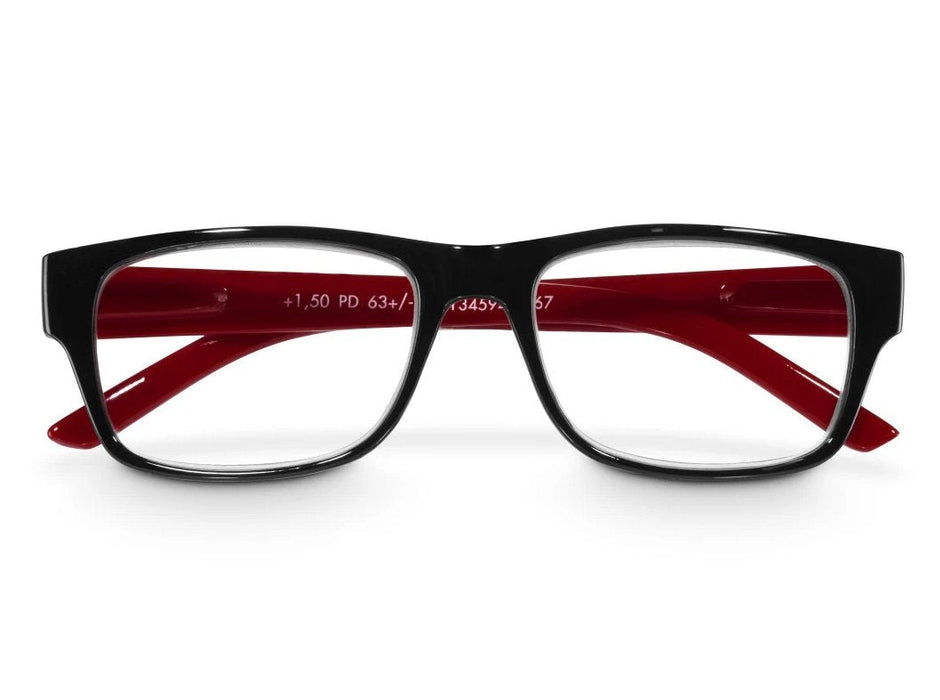 Hama Gafas De Lectura De +1.5 Dioptrias - Montura De Plastico Reciclado - Unisex - Negro Y Rojo