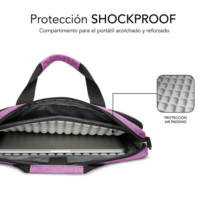 EAN 8436586743420 - SUBBLIM SUBLB-4APLB12 maletines para portátil 39,6 cm (15.6") Maletín Toploader Azul imagen 4