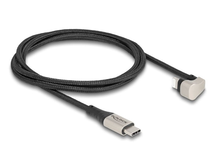 Delock Daten- Y Cable De Carga Usb Tipo-C A Lightning 180° Angular 1 M Mfi