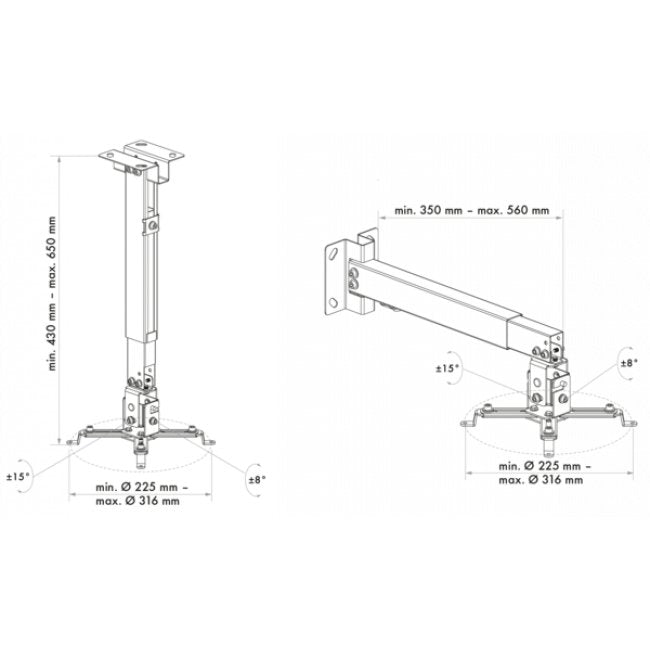 EAN 4004005011654 - Schwaiger LWH310WD montaje para projector Techo/pared Blanco imagen 3