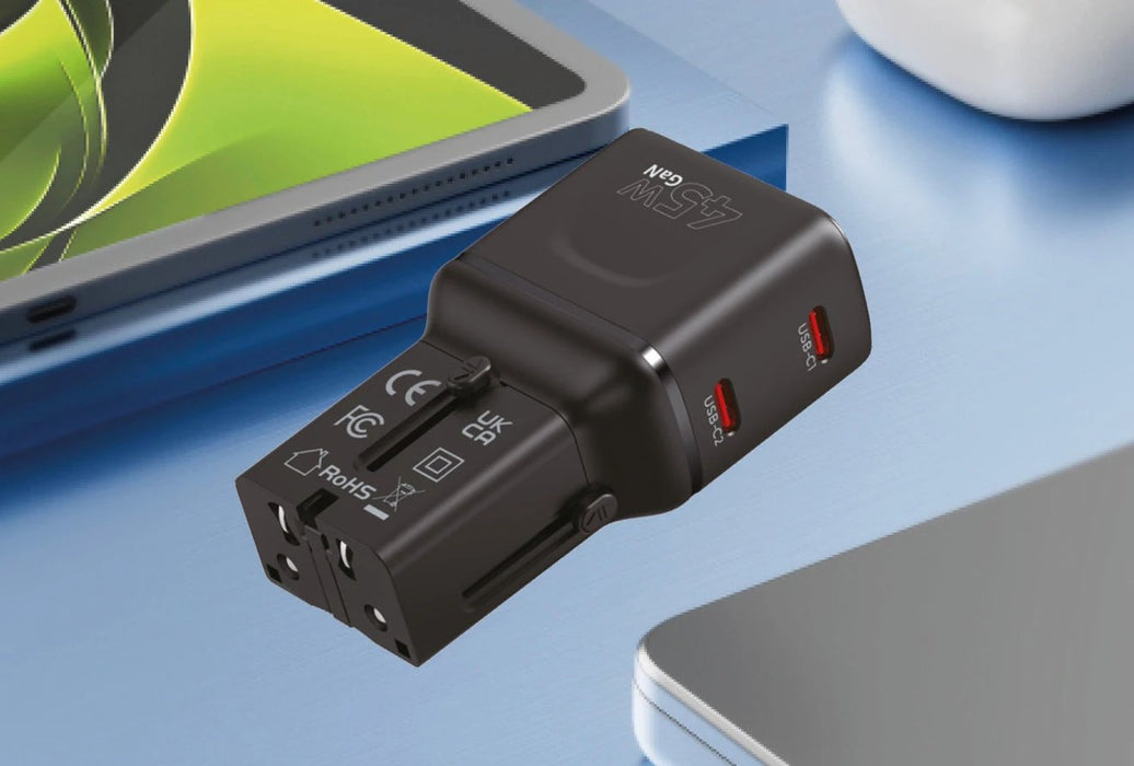 Mobile Origin 45w Travel Adapter Eu/Us/Uk/Au Pw26, Black
