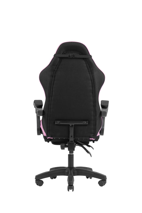 Silla Gamer Mars Gaming Mgcxfgrbl Negra Y Rosa Reclinable Reposabrazos Ajustable Reposapies Cojines