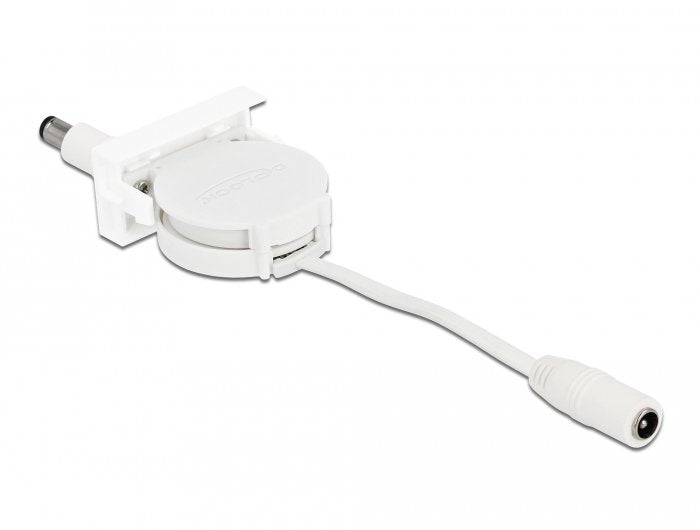 Delock Easy 45 Modul Power Ausrollcable Dc 5,5 X 2,1 Mm Buchse   Stecker Weiss
