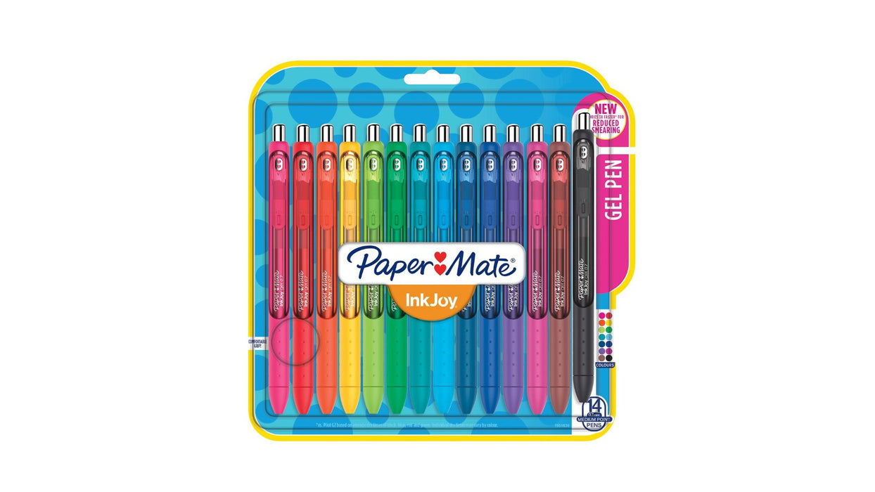 EAN 3501179854816 - Papermate InkJoy Medio Bolígrafo de gel de punta retráctil Colores surtidos 14 pieza(s) imagen 1