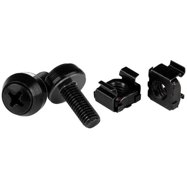 Startech.Com Paquete De 100 Tornillos Y Tuercas Enjauladas Cage Nuts M6x12mm Para Armarios Rack Negro Tornillos Y Tuercas Para Bastidor Negro Para P/N: Rack-18u-20-Wall-Oa Rack-21u-20-Wall-Oa Rack-24u-20-Wall-Oa Rk12od2 Rk3236bkf