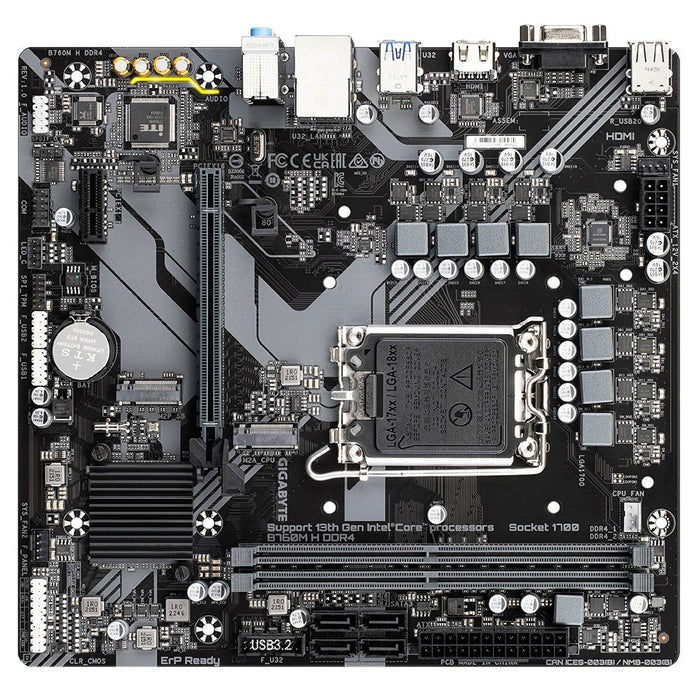 Gigabyte B760m H Ddr4 Placa Base Intel1700 2x Ddr4 - M.2, Sata, Pcie3.0 - Hdmi, Vga, Dp, Rj-45, Usb 3.2 - Microatx