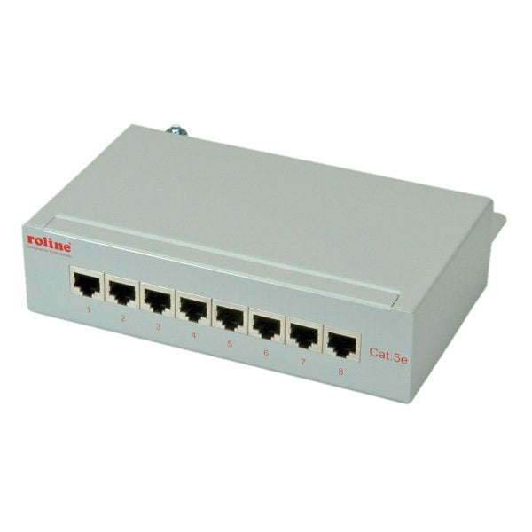 Roline Patchpanel 8 Ports Kat.5e Class D Geschirmt Grau