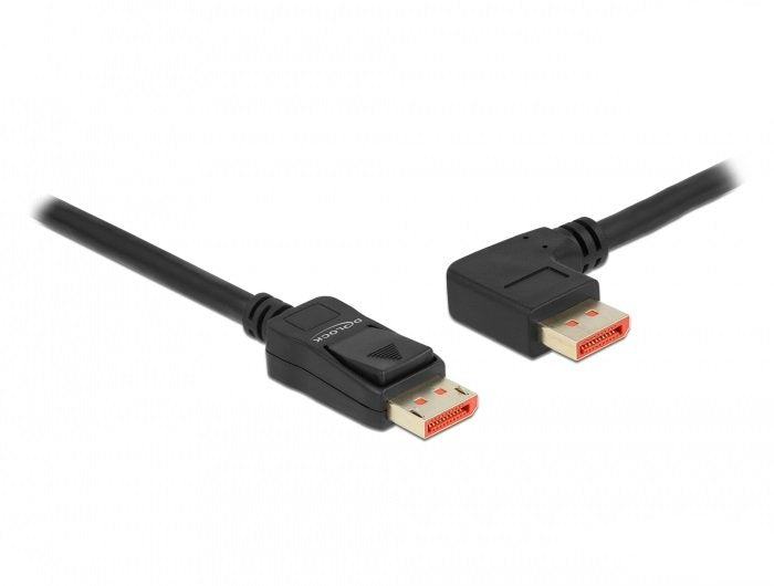 Delock Displayport Cable Stecker Gerade Zu Stecker 90° Links Gewinkelt 8k 60 Hz 5 M