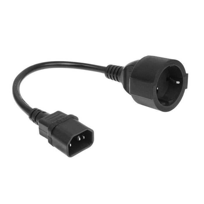 Cable Extension C14 A Cee 7/3 Shucko Hembra 0,20m Negro
