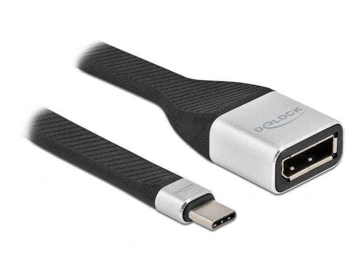Delock Adaptador Cable Plano Fpc Usb Type-C A Displayport (Dp Alt Mode) 4k 60 Hz 14 Cm