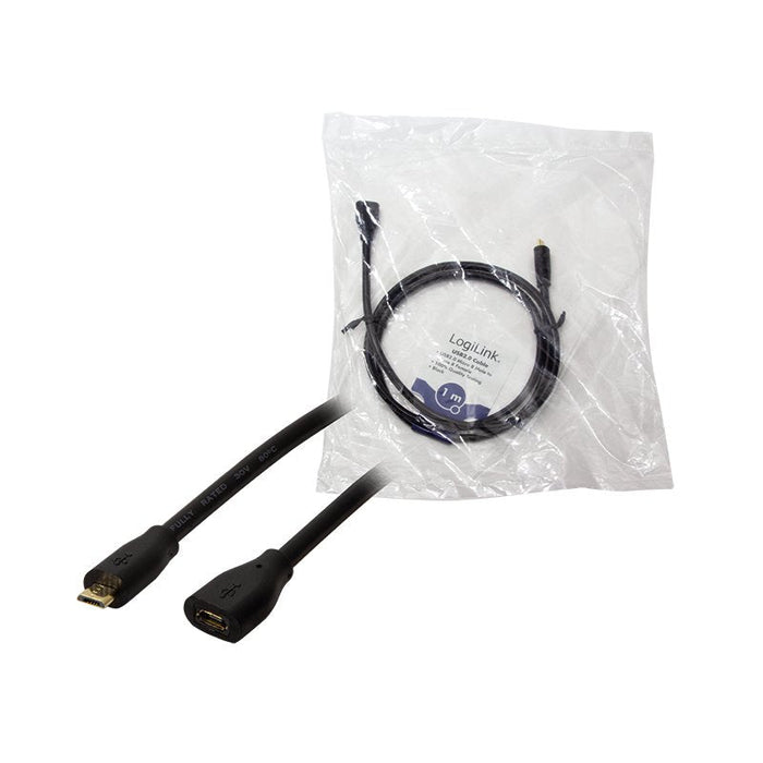 Logilink Usb 2.0 Cable, Micro-Usb M To Micro-Usb F, Negro, 1 M