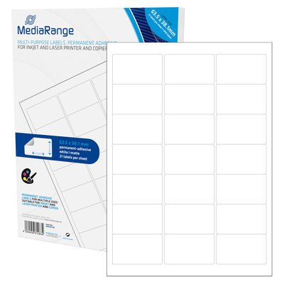 EAN 4260459612834 - MediaRange MRINK148 etiqueta autoadhesiva Permanente Blanco 1050 pieza(s) imagen 1