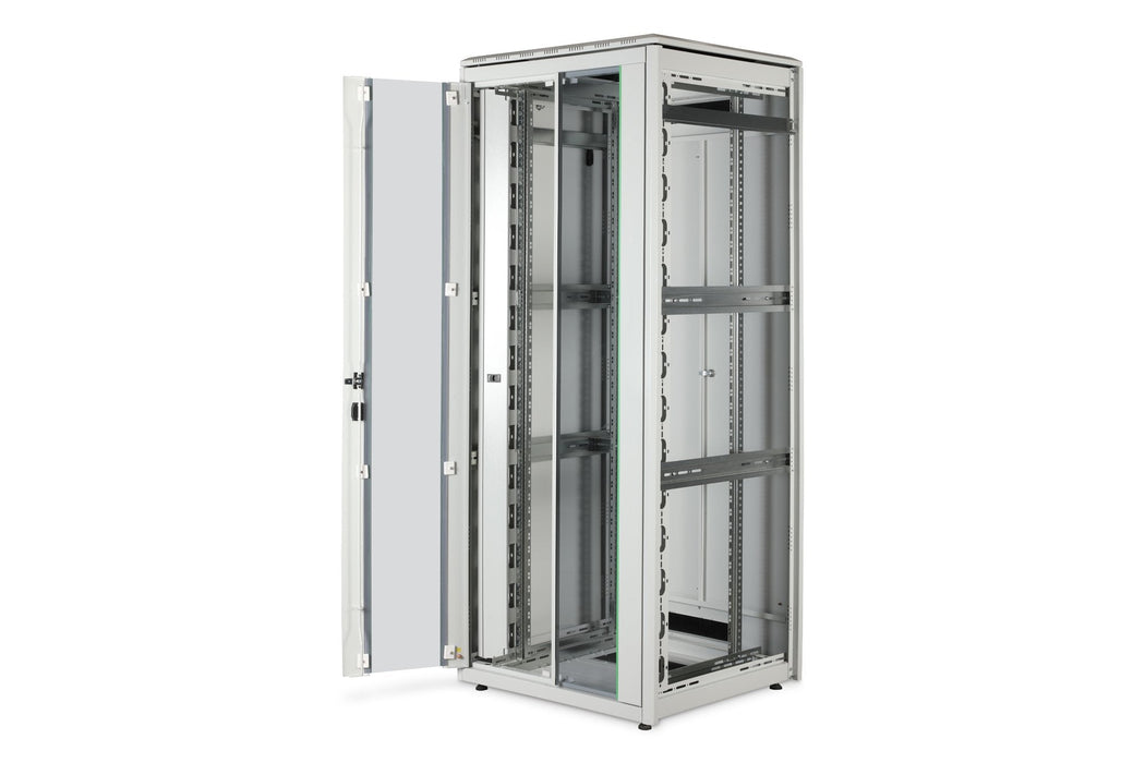 Armario De Red De 42ua Unique, 2053x800x800 Mm Puerta Frontal Acristalada Dos Hojas, Gris