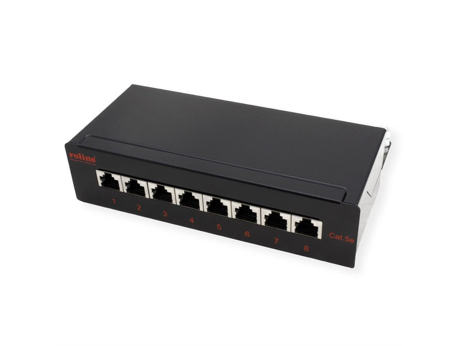 Roline Patchpanel 8 Ports Kat.5e Class D Geschirmt Schwarz