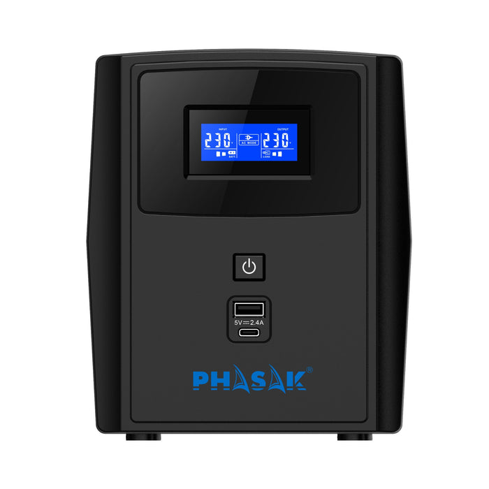EAN 5605922008711 - Phasak Sirius sistema de alimentación ininterrumpida (UPS) Línea interactiva 2,26 kVA 1320 W 4 salidas AC imagen 2