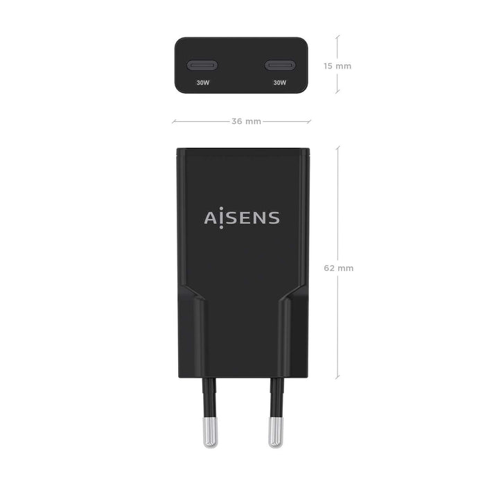 EAN 8435739902561 - AISENS ASCH-30W2P049-BK cargador de dispositivo móvil Cámara digital, MP3, MP4, Teléfono móvil, Navegante imagen 4