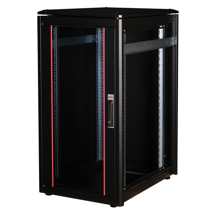 Roline 19-Zoll Netzwerkschrank Pro 22 He, 600x800 Bxt Glastr Schwarz