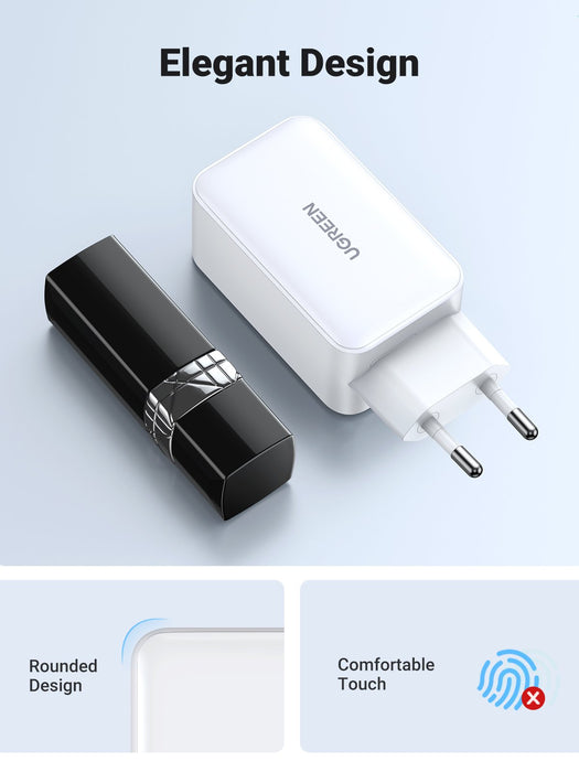 EAN 6941876213344 - Ugreen Nexode USB-A+2*USB-C 65W GaN Tech Fast Charger White Lector de libros electrónicos, Auriculares, A imagen 9