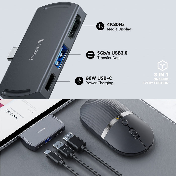 Raton Protoarc Bluetooth Hub 3in1 Mouse