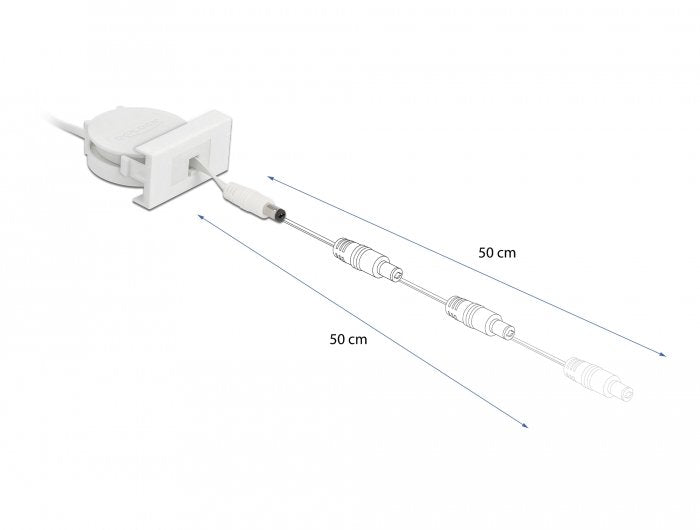 Delock Easy 45 Modul Power Ausrollcable Dc 5,5 X 2,1 Mm Buchse   Stecker Weiss