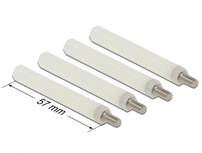 Delock 60239 Separador M4 X M4, Hexagonal, Interior / Exterior, 57 Mm Natural 4 Piezas