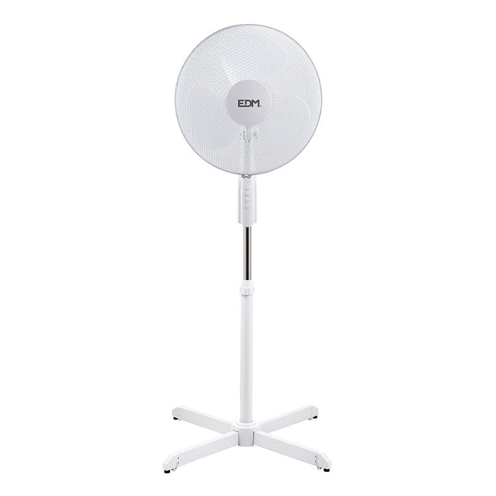 Pack De 2 Unidades Ventilador Pie Blanco 50w Ø Aspas 40 Cm Altura Regulable 110-130 Cm Edm