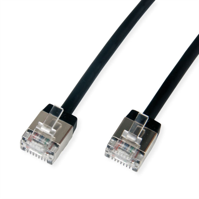 Roline U Ftp Datacenter Cable De Red Cat.6a (Class Ea), Lsoh, Slim, Extra Kurzer Stecker, Schwarz, 1,5 M