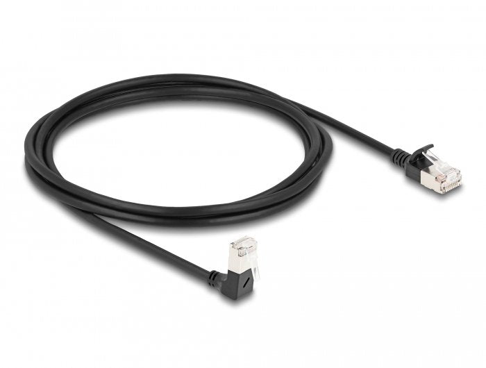 Delock Cable De Red Rj45 Cat.6a S/Ftp Slim 90° Unten Angular / Gerade 2 M