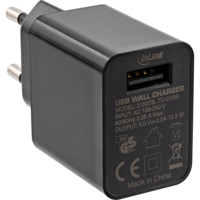 Adaptador De Alimentación Usb Inline Simple, 100-240 V A 5 V/2,5 A, Negro