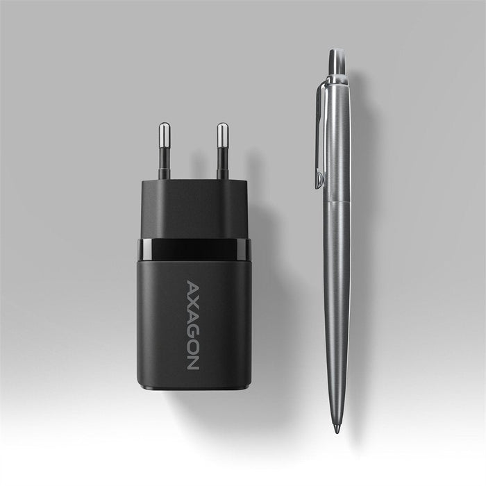 Acu-Pq33 Cargador De Red Gan 33w, 2x Port (Usb-C + Usb-A), Pd3.0/Pps/Qc4+, Negra