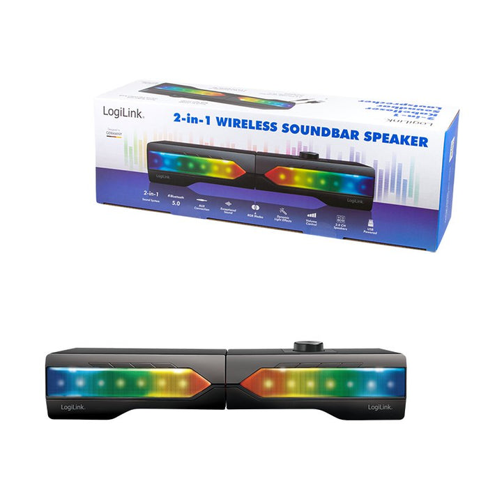 Barra De Sonido Móvil Con Luz De Fiesta, Sistema De Sonido Para Juegos 2 En 1 Logilink