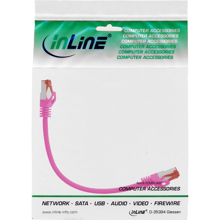 Cable De Red Inline S/Ftp Pimf Cat.6 250mhz Pvc Cobre Rosa 0.3m