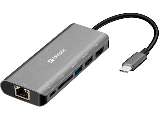EAN 5705730136184 - Sandberg 136-18 base para portátil y replicador de puertos USB 3.2 Gen 1 (3.1 Gen 1) Type-C Gris imagen 1