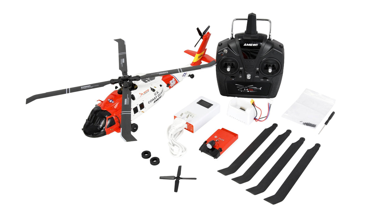 Amewi Uh60 Negro Hawk Coamguard Helikopter 6g 3d Rtf