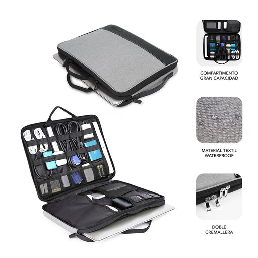 EAN 8436586741549 - SUBBLIM SUB-LS-2AS0001 maletines para portátil 35,6 cm (14") Funda Gris imagen 2