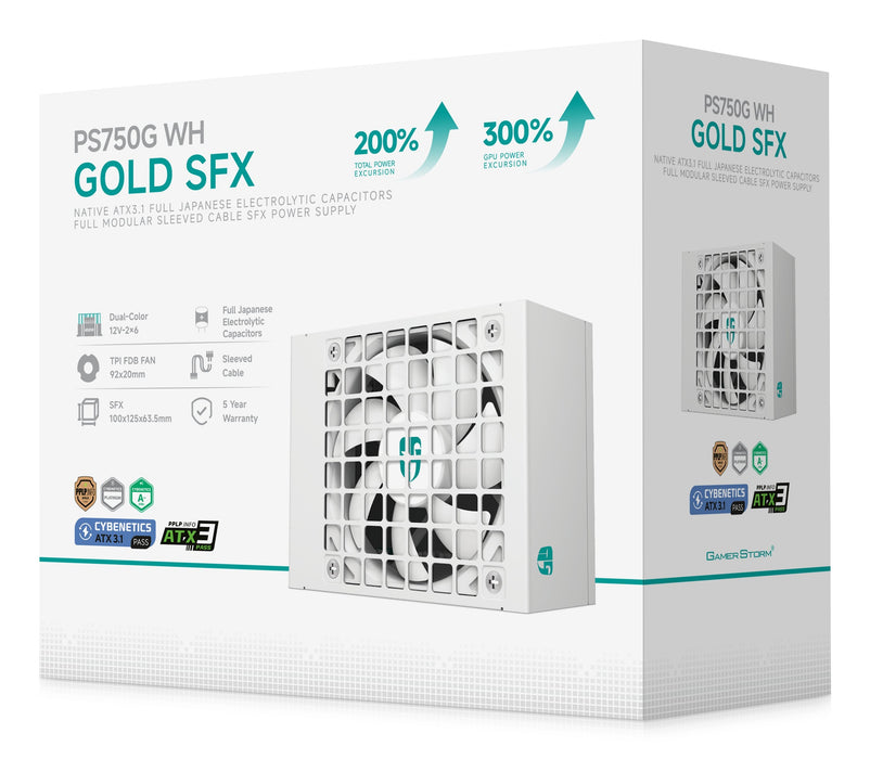 750w Deepcool Ps750g Wh Sfx Atx3.1 Full Modular 80 Plus Gold White