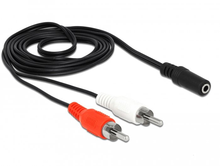 Delock Audio Cable 2 X Cinchstecker Zu 1 X 3,5 Mm 3 Pin Klinkenbuchse 1,4 M