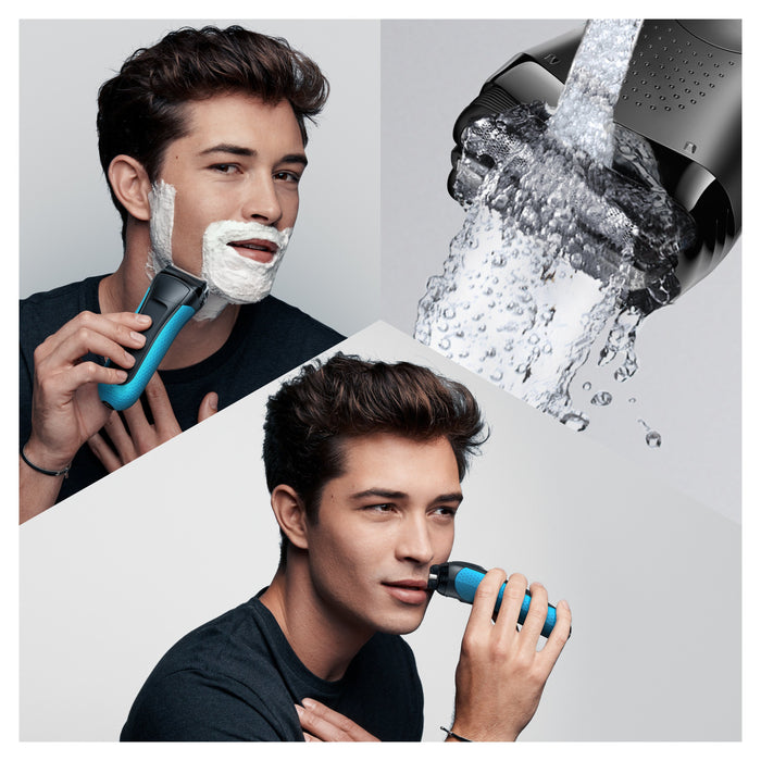 EAN 4210201112129 - Braun Series 3 3010 Wet & Dry Máquina de afeitar de láminas Recortadora Negro, Azul imagen 7