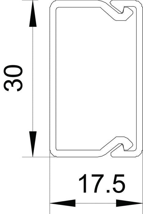 Obo Wdk15030gr Wand-U.Deckenkanal M.Bodenlochung 15x30x2000 Pvc 6025005