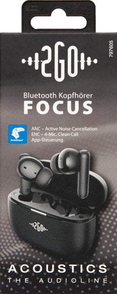 EAN 4010425976053 - 2GO Focus Auriculares True Wireless Stereo (TWS) Dentro de oído Llamadas/Música Bluetooth Negro imagen 4