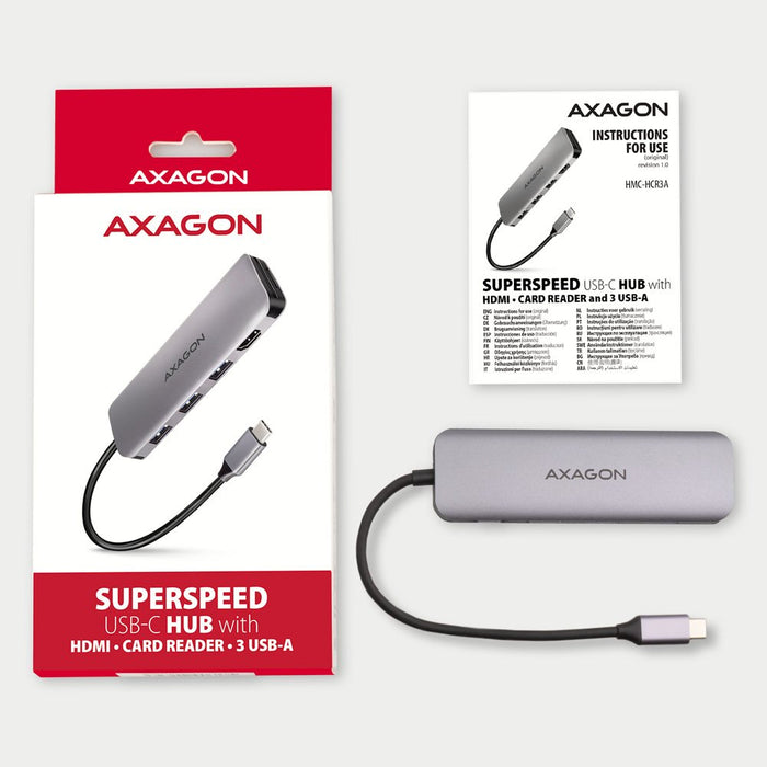 EAN 8595247907011 - Axagon HMC-HCR3A 3x USB-A+ HDMI+ SD/microSD USB-C 3.2 Gen 1 hub 20cm Alámbrico USB 3.2 Gen 1 (3.1 Gen 1)  imagen 8