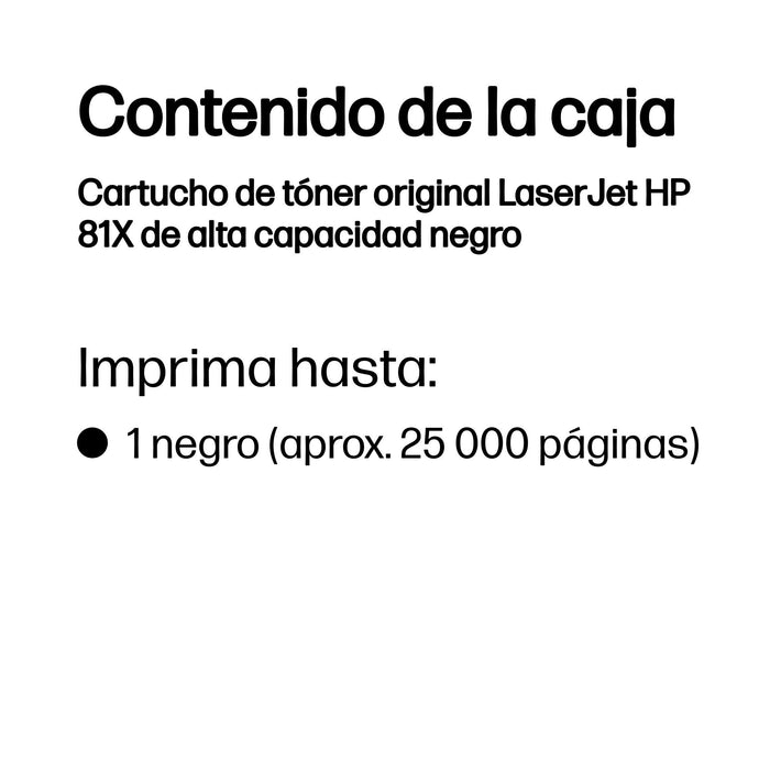 EAN 0193808119774 - HP 81X High Yield Black Original LaserJet Toner Cartridge cartucho de tóner 1 pieza(s) imagen 2