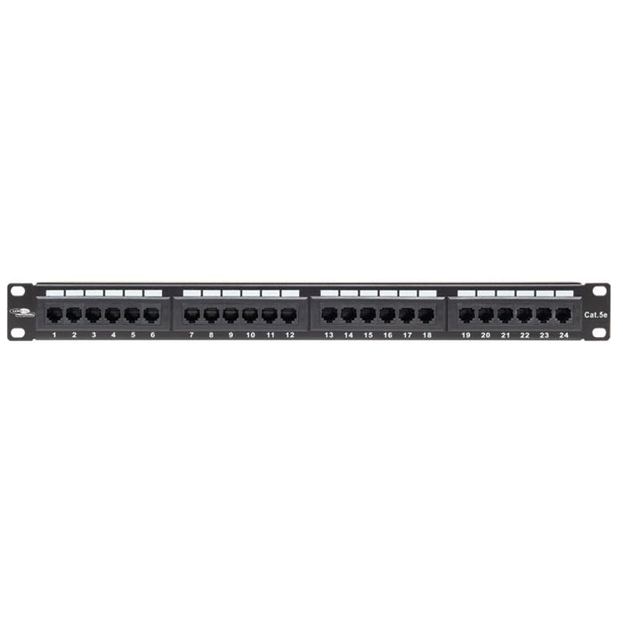 Patchpanel 1u Cat5e  Unshielded 24 Ports - Black -