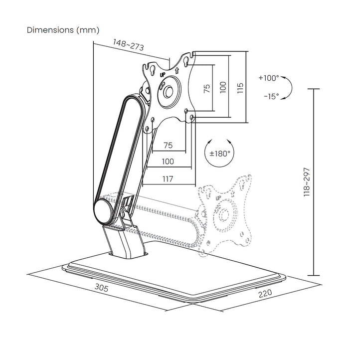 EAN 8435739903056 - AISENS DT32TSR-373 soporte para TV 81,3 cm (32") imagen 7