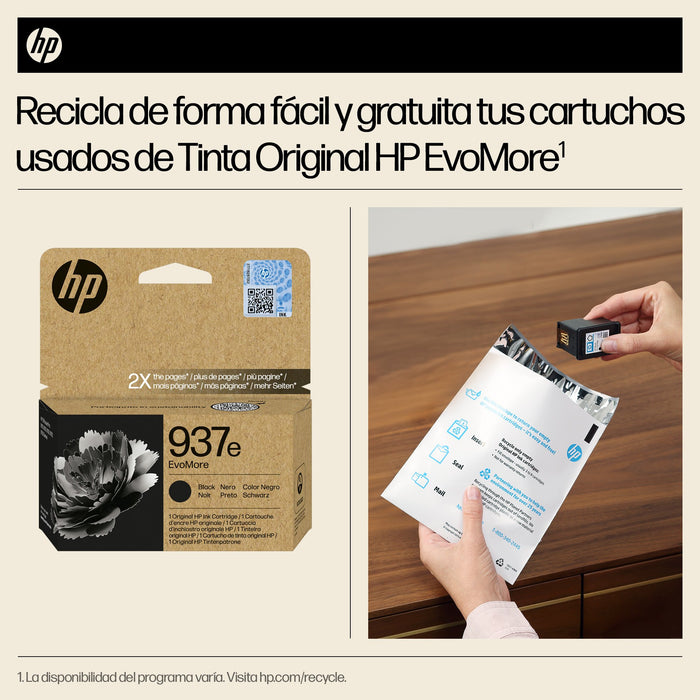 EAN 0199764688170 - HP 937e EvoMore Black Original Ink Cartridge cartucho de tinta 1 pieza(s) Alto rendimiento (XL) Negro imagen 5