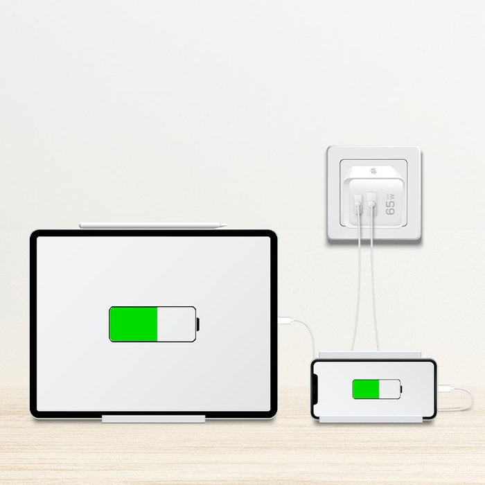 Logilink Usb-A C Charger, 65 W, Gan, 1x Usb-A (Qc), 1x Usb-C (Pd), Blanco